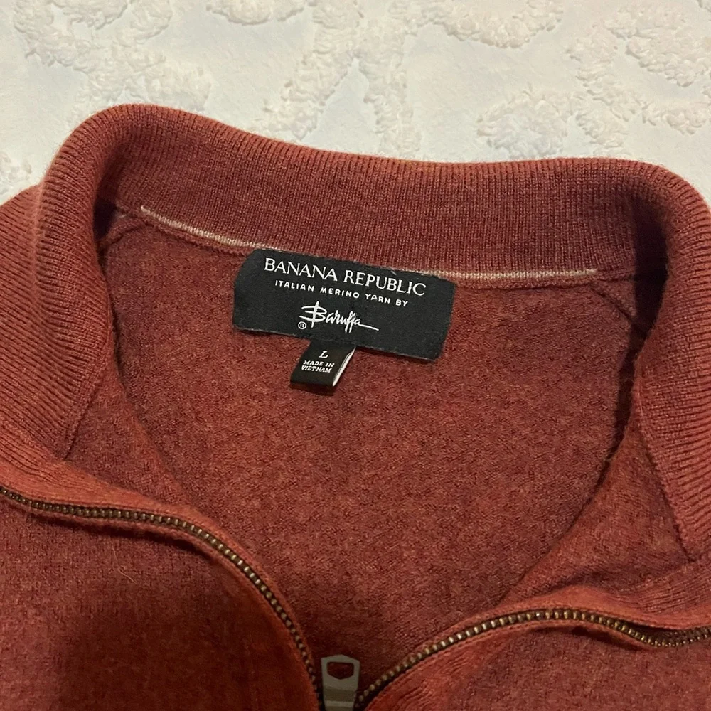Banana Republic Italian Merino Yarn Half Zip Sweater